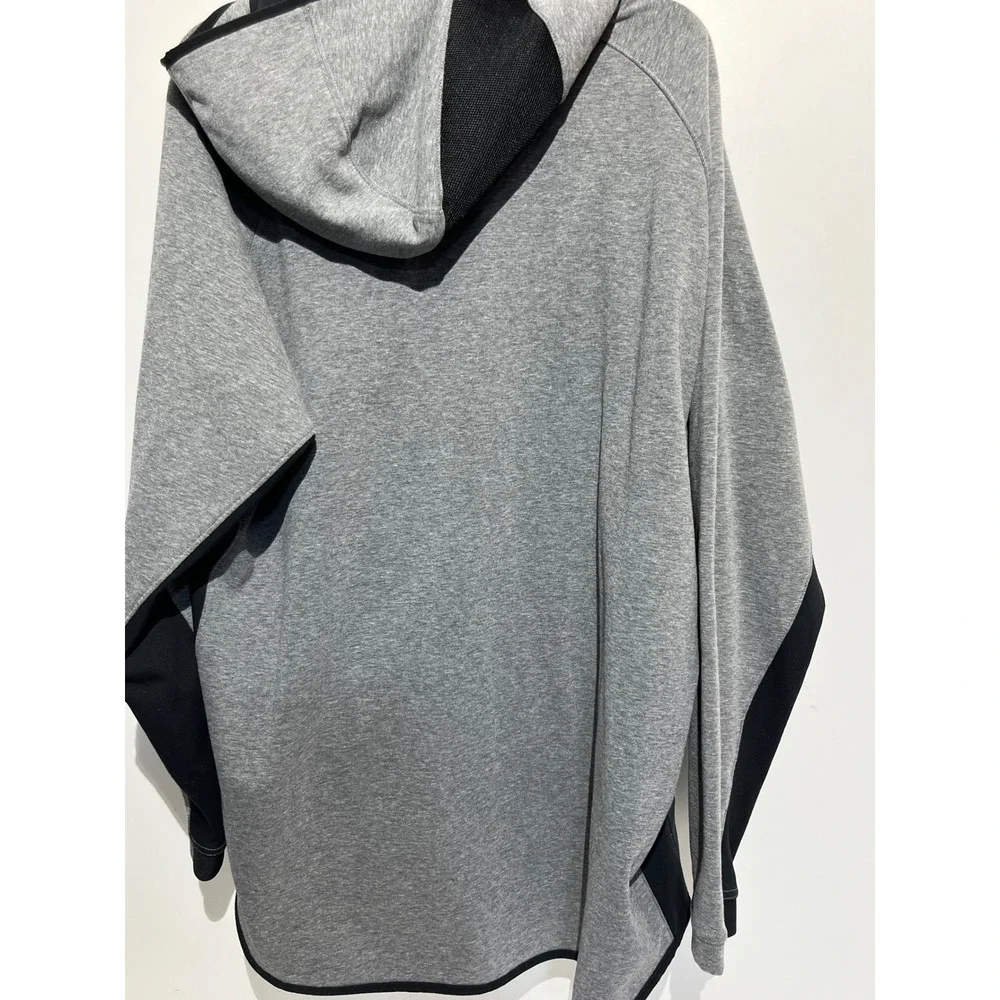 Nike Therma-FIT Mens Full Zip Scuba Hoodie Gray Black C Basketball Logo Jacket